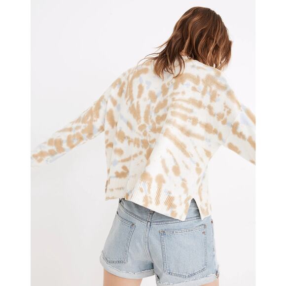 Madewell The Tie Dye Broadway Cardigan Sweater White Cream Medium - Picture 2 of 6